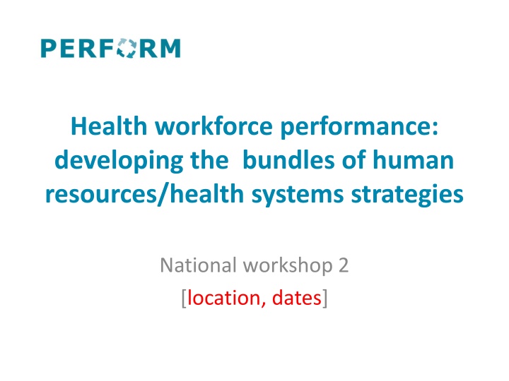 Developing Bundles of Human Resources for Health Systems