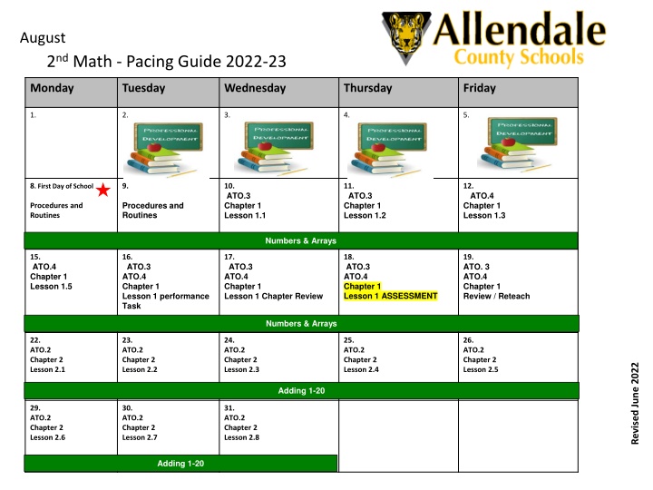 Math Pacing Guide 2022-23 Schedule