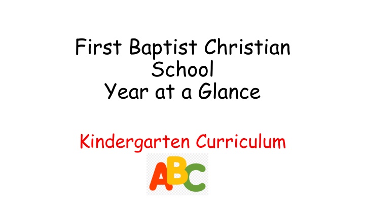 Kindergarten Curriculum Overview