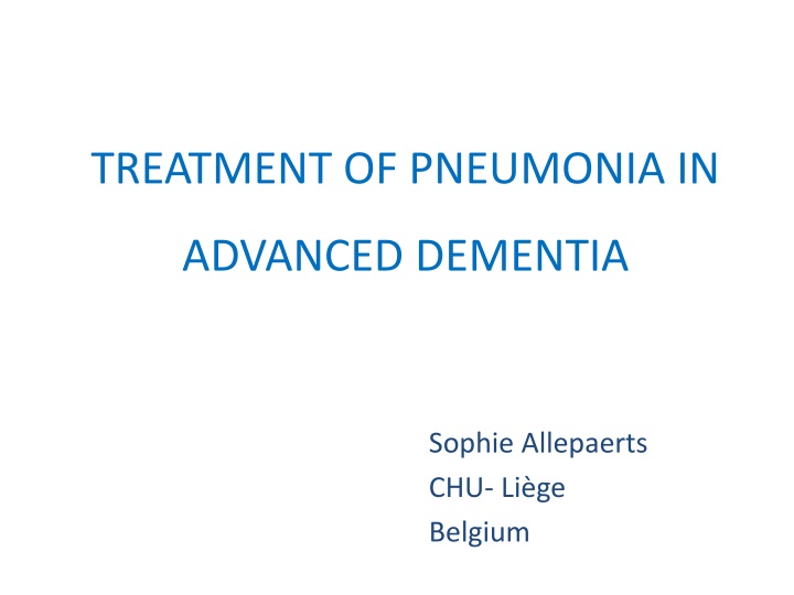 Treatment of Pneumonia in Advanced Dementia