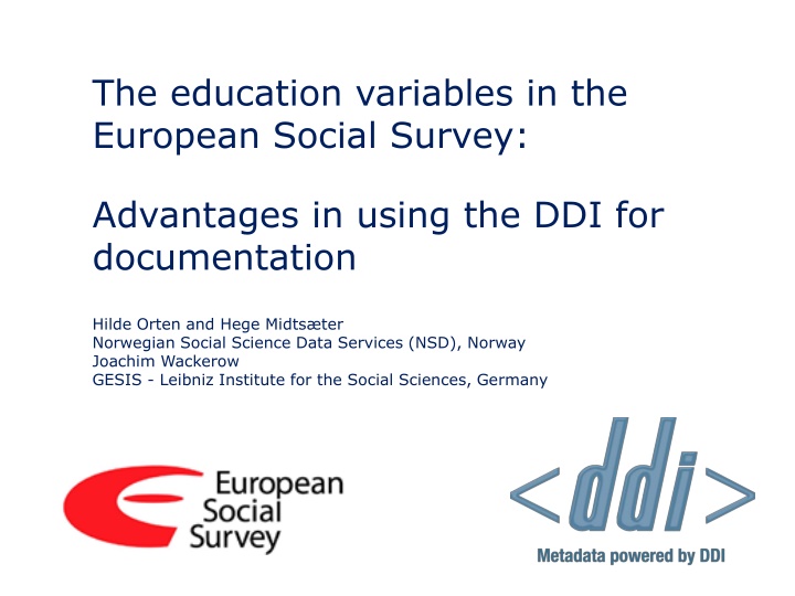 Using DDI for Educational Variables in ESS