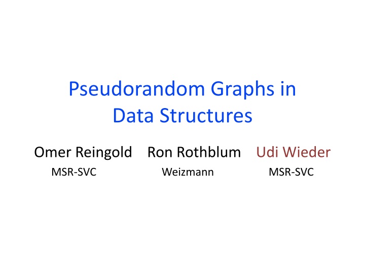 Pseudorandom Graphs in Data Structures Overview