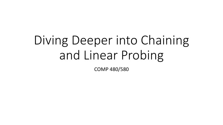 Chaining and Linear Probing in COMP 480/580
