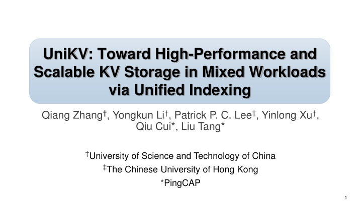 UniKV: Toward High-Performance and Scalable KV Storage