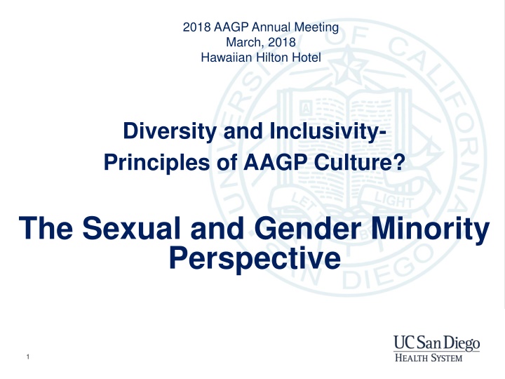 The Sexual and Gender Minority  Perspective