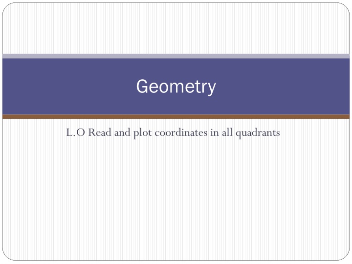 Coordinates in Geometry