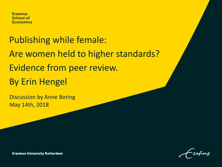 Women in Publishing: Peer Review Standards