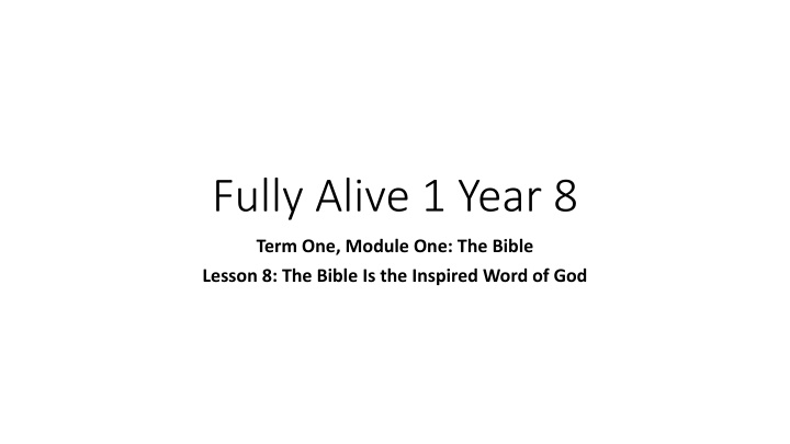 The Bible: Inspired Word of God