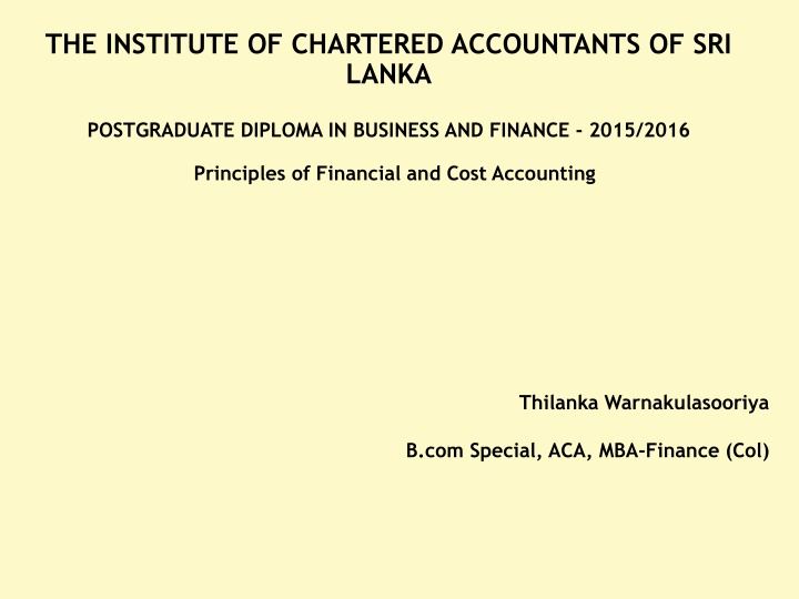 Principles of Financial and Cost Accounting - Conceptual Framework for Financial Reporting