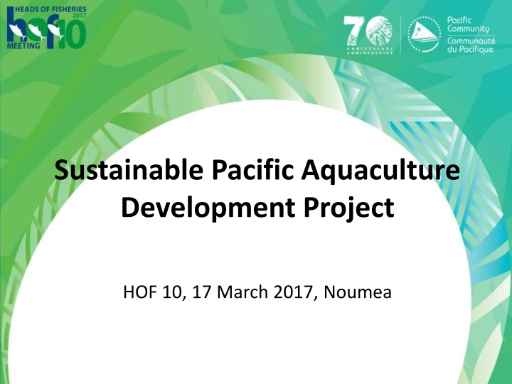 Sustainable Pacific Aquaculture Development Project