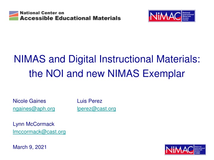 NIMAS and Digital Instructional Materials