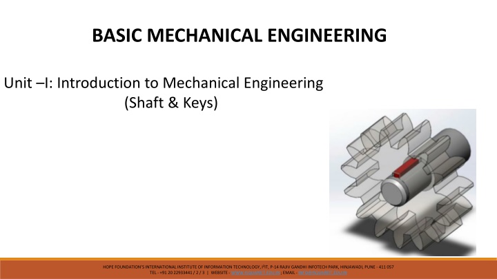 Introduction to Mechanical Engineering: Shafts & Keys