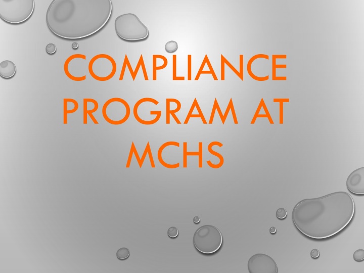 COMPLIANCE PROGRAM AT MCHS