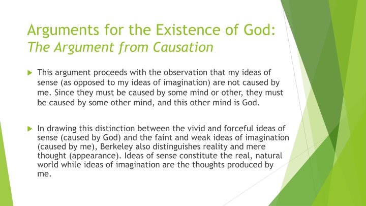 Argument from Causation in Existence of God