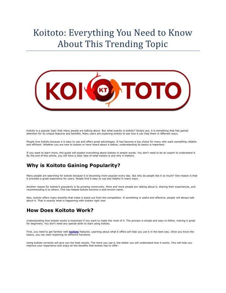 koitoto everything you need to know about this n.w