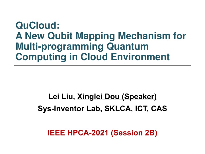 QuCloud: A New Qubit Mapping Mechanism for Multi-programming Quantum Computing
