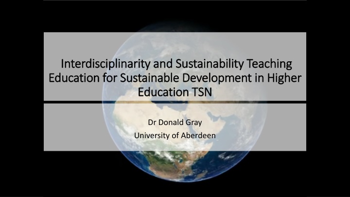 Interdisciplinary Sustainability Education at University of Aberdeen