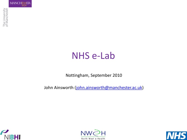 NHS e-Lab Information Governance and Data Management