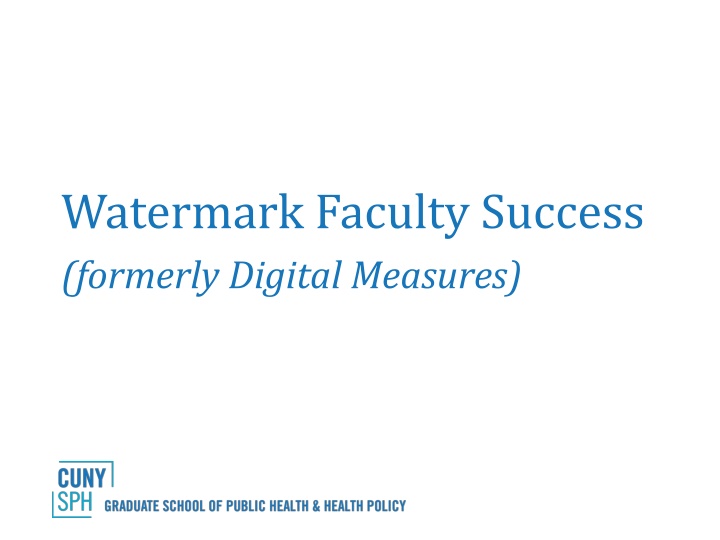 Watermark Faculty Success