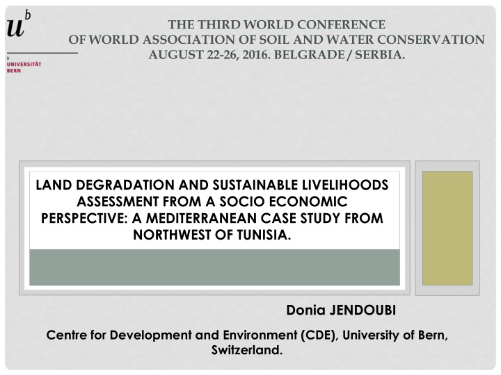 LAND DEGRADATION AND SUSTAINABLE LIVELIHOODS