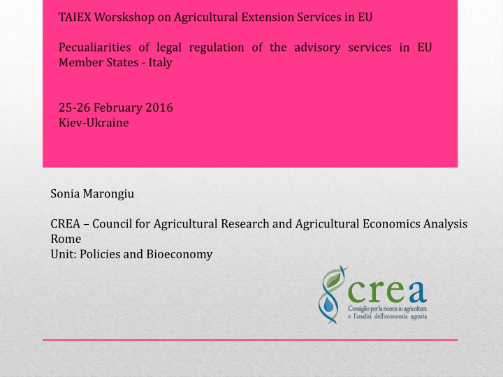 Peculiarities of Legal Regulation in EU Agricultural Advisory Services