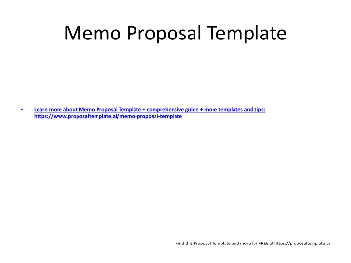 Memo Proposal Template