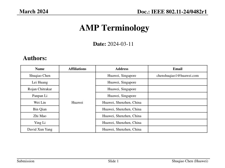 AMP Terminology