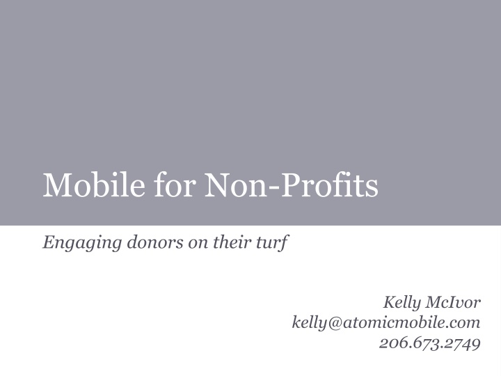 Engaging Donors with Mobile Strategies for Non-Profits