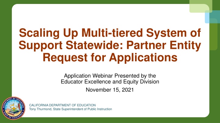 Scaling Up Multi-tiered System of Support in California Education