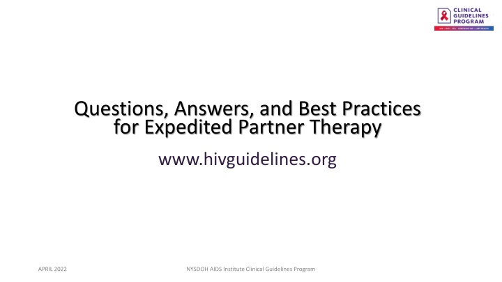 Expedited Partner Therapy: Importance and Guidelines