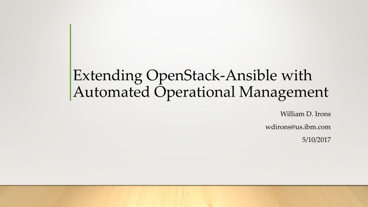 Extending OpenStack-Ansible with Automated Operational Management
