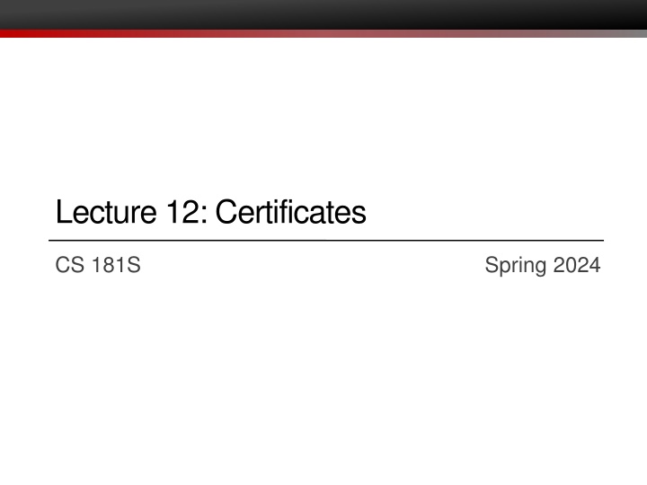 Digital Certificates and PKI