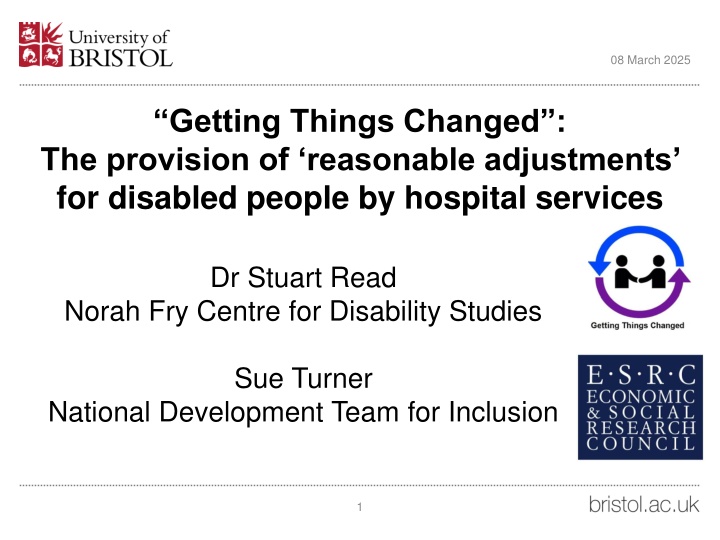 Provision of Reasonable Adjustments in Hospitals