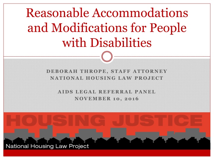 Reasonable Accommodations for People with Disabilities