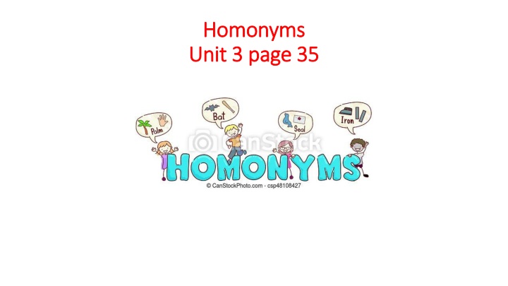 Homonyms and Their Meanings Illustrated