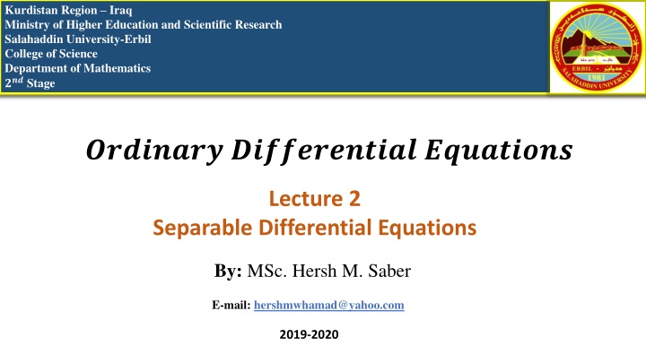 Separable Differential Equations in Mathematics