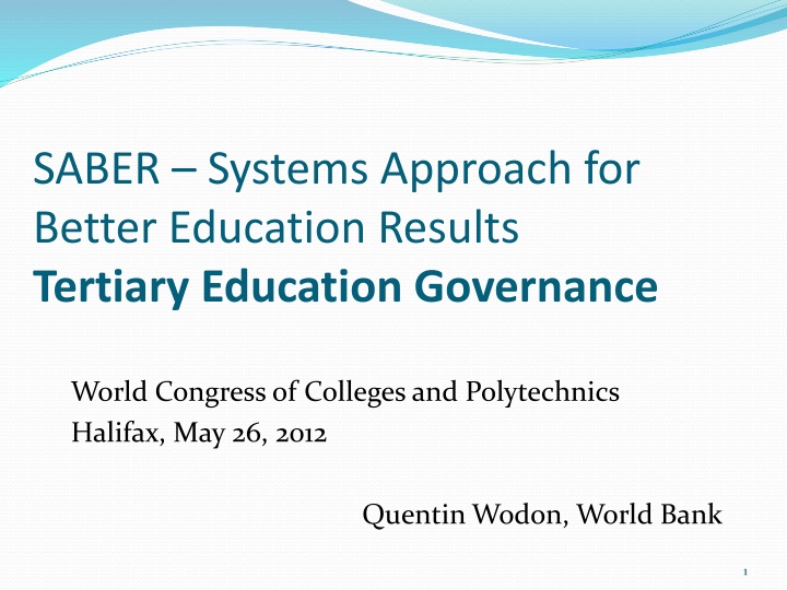 SABER Systems Approach for Better Education Results