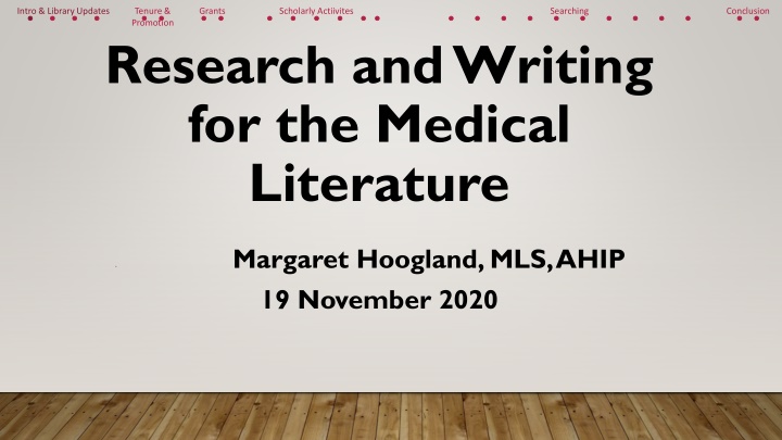 Library Updates for Scholarly Activities and Grants