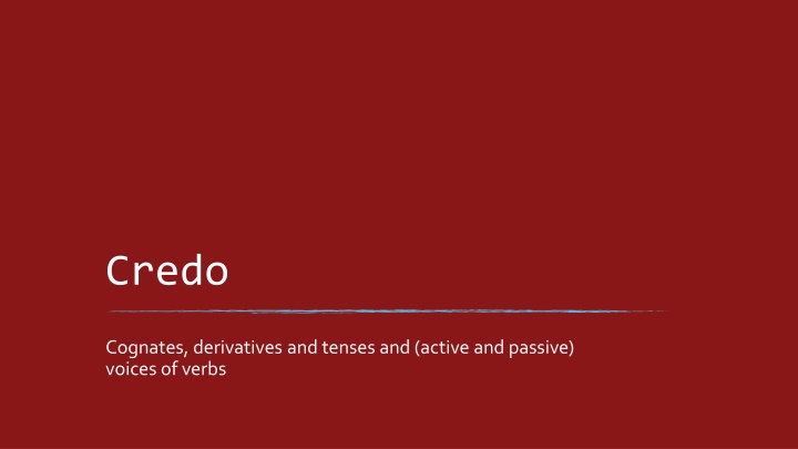 Latin Cognates and Derivatives in Verb Tenses