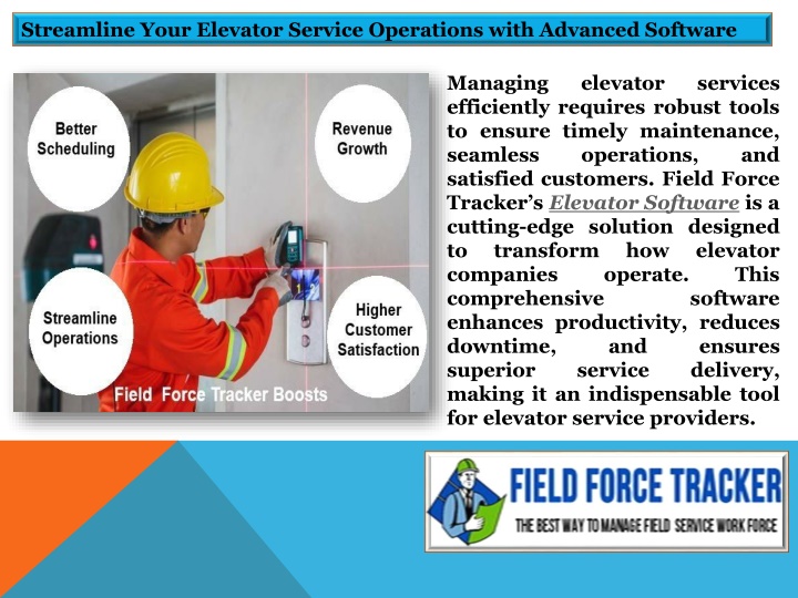 Streamline Your Elevator Service Operations with Advanced Software
