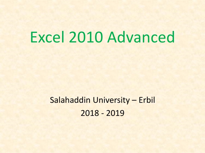 Excel 2010 Advanced: Charts, Terminology, Creation