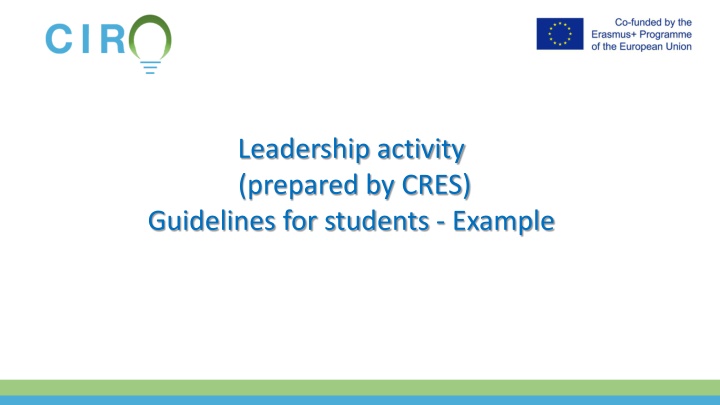 Leadership Activity Guidelines for Enhancing Essential Skills