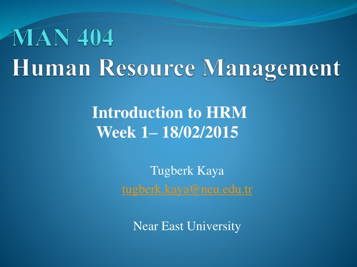 Overview of Human Resource Management