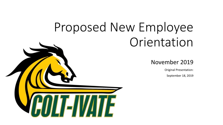 New Employee Orientation Plan