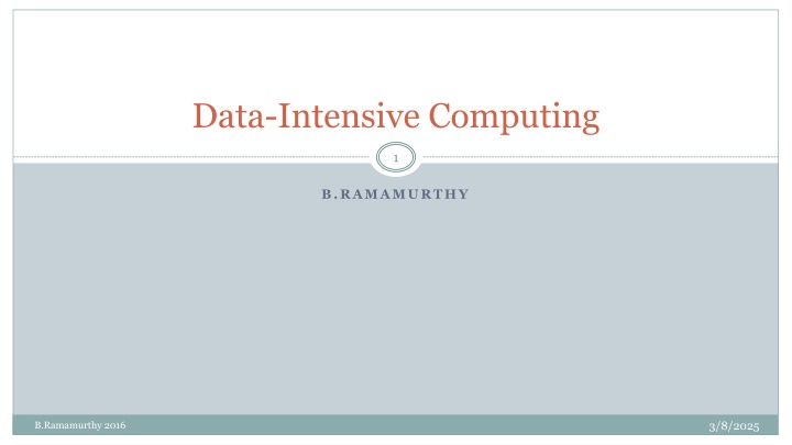 Data-Intensive Computing: Trends, Challenges, and Tools