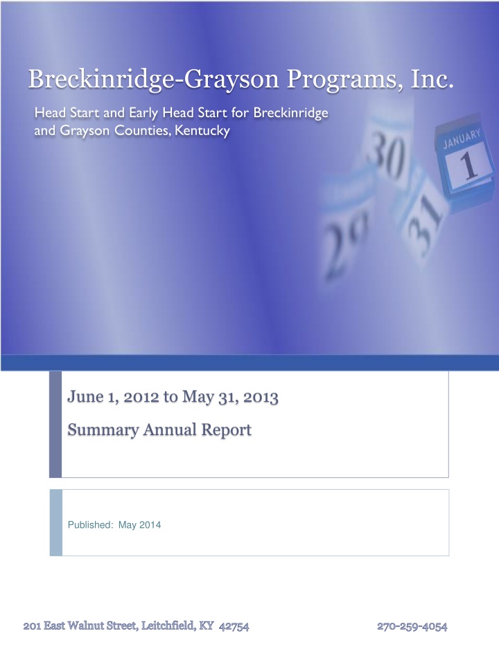 Breckinridge-Grayson Programs, Inc. Summary Report