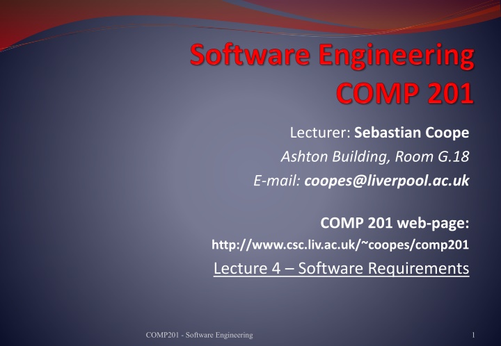Software Requirements in COMP201 - Understanding User and System Needs