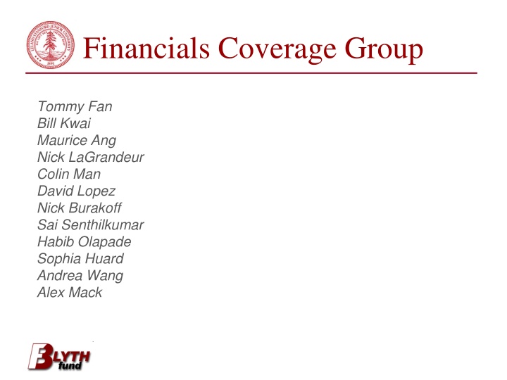 Financials Coverage Group