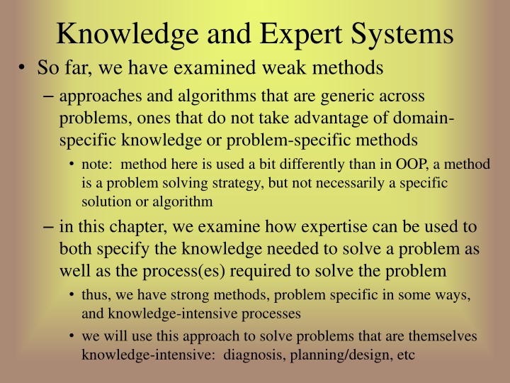 Knowledge and Expert Systems