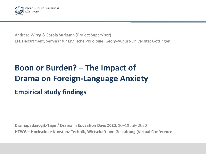 Impact of Drama on Foreign-Language Anxiety: Empirical Study Findings